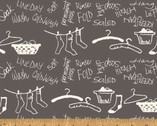 Dirty Laundry - Hang It Up Grey by Whistler Studios from Windham Fabrics