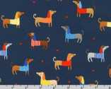 Whiskers and Tails - Dogs in Shirts Navy from Robert Kaufman Fabrics