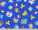 Pokemon - Character Toss Royal Blue from Robert Kaufman Fabric