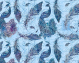 Feathered Beauty - Peacock Blue by Kate Ward Thacker from Springs Creative Fabric