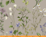Midsummer - Meadow Sweet Wildflower Earthy Grey by Hackney and Co from Windham Fabrics