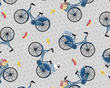 Adventure Time - Bike Toss Gray from Wilmington Fabric