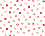 Pamper - Lips Toss White from Makower UK  Fabric
