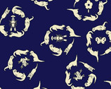 Otter Romp - Otters in Circles Blue Navy from Paintbrush Studio Fabrics