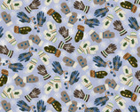 Pine Cone Lodge FLANNEL - Mittens Blue from Henry Glass Fabric
