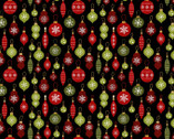 A Jingle Bell Christmas - Crossroads Ornament Black from Benartex Fabrics