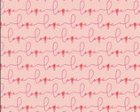 Open Heart - Written Love Loud Pink by Maureen Cracknell from Art Gallery Fabrics