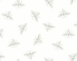 French Bee - Bees White Wisp by Need’l Love from Andover Fabrics