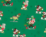 Mickey and Friends Christmas - Christmas Day Green by Disney from Springs Creative Fabric