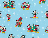Mickey and Friends Christmas - Christmas Day Blue by Disney from Springs Creative Fabric
