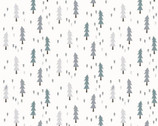 Little Red - Mini Trees White from Clothworks Fabric