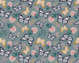Emma and Mila - Butterfly Slate Metallic from Camelot Fabrics