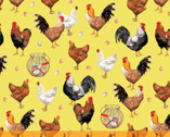 Farmers Market - Chicken Eggs Yellow from Windham Fabrics