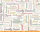 Farmers Market - Words White from Windham Fabrics