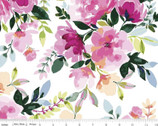 Lucy June - Floral Main White by Lila Tueller from Riley Blake Fabric