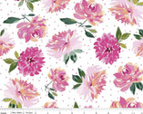 Lucy June - Flowers Toss White by Lila Tueller from Riley Blake Fabric
