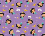 Princess Kawaii - Jasmine Toss Light Purple by Disney from Camelot Fabrics