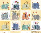 Elephant Joy -  PANEL 18 Inch Inches  by Terry Runyan from Contempo Fabric