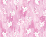 Pearl Ballet - Ballerina Silhouette Pink from Kanvas Studio Fabric