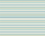 Dots and Posies - Stripes Teal from Poppie Cotton Fabric