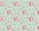 Dots and Posies - Primroses Light Teal Miint from Poppie Cotton Fabric