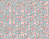 Dots and Posies - Mini Fleurs Blue from Poppie Cotton Fabric