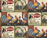 Farm Life - Signs Roosters Chicken from David Textiles Fabrics