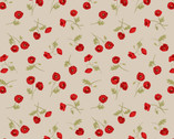 Poppies - Little Poppies Natural from Lewis and Irene Fabric