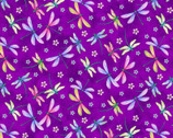 Gossamer Garden - Dragonflies Violet by Color Principle from Henry Glass Fabric