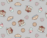 Happiness is Homemade - Pastry Toss Grey by Kris Lammers from Maywood Studio Fabric