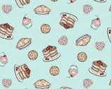 Happiness is Homemade - Pastry Toss Aqua by Kris Lammers from Maywood Studio Fabric