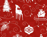 Winter Frost FLANNEL - Graphic Motifs Red from Henry Glass Fabric