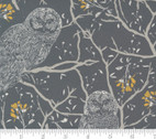 Through The Woods - Owls Branches Charcoal by Sweetfire Road from Moda Fabrics