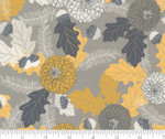 Through The Woods - Floral Acorns Flint Grey by Sweetfire Road from Moda Fabrics