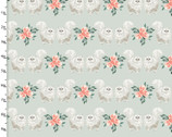 Everyday is Caturday - Cats Floral Mint from 3 Wishes Fabric