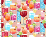 Mixology - Cocktails Multi Peachy Pink from 3 Wishes Fabric
