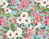 Prima Meadows - Meadow Floral Aqua from David Textiles Fabrics