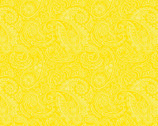 Rosette Garden - Drawn Paisley Yellow from David Textiles Fabrics
