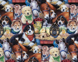 Animal Love - Puppies At The Barn Multi from David Textiles Fabrics