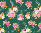 Orangie - Bouquet Flowers Forest Green by Caitlin Collection from Dear Stella Fabric