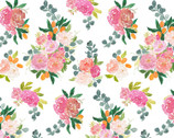Orangie - Bouquet Flowers Forest White by Caitlin Collection from Dear Stella Fabric