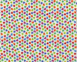 Hearts and Dots - Small Hearts Ombre Rainbow White from Timeless Treasures Fabric