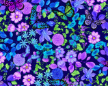 Forest Magic - Floral Butterflies by Chong-A Hwang from Timeless Treasures Fabric
