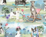 A Dog’s Life - Dog Outside Multi from 3 Wishes Fabric