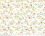 Stardust - Floral Vintage White Sparkle by Beverly McCullough from Riley Blake Fabric
