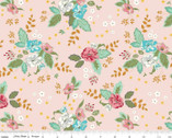 Stardust - Main Floral Ballerina Pink Sparkle by Beverly McCullough from Riley Blake Fabric