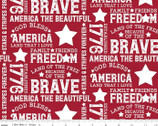 Let Freedom Soar - Text Red by Tara Reed from Riley Blake Fabric