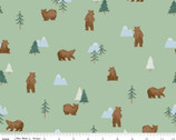 Camp Woodland - Grizzly Bears Pistachio Green from Riley Blake Fabric
