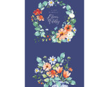 Bloom Wildly - Navy PANEL 24 Inches by Heatherlee Chan from Clothworks Fabric