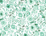 Bloom Wildly - Watercolor Floral Teal by Heatherlee Chan from Clothworks Fabric